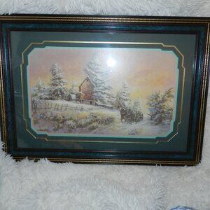 Lee Parkinson Winter Wonderland Horse Drawn Sleigh Framed Print Home Interiors🆕
